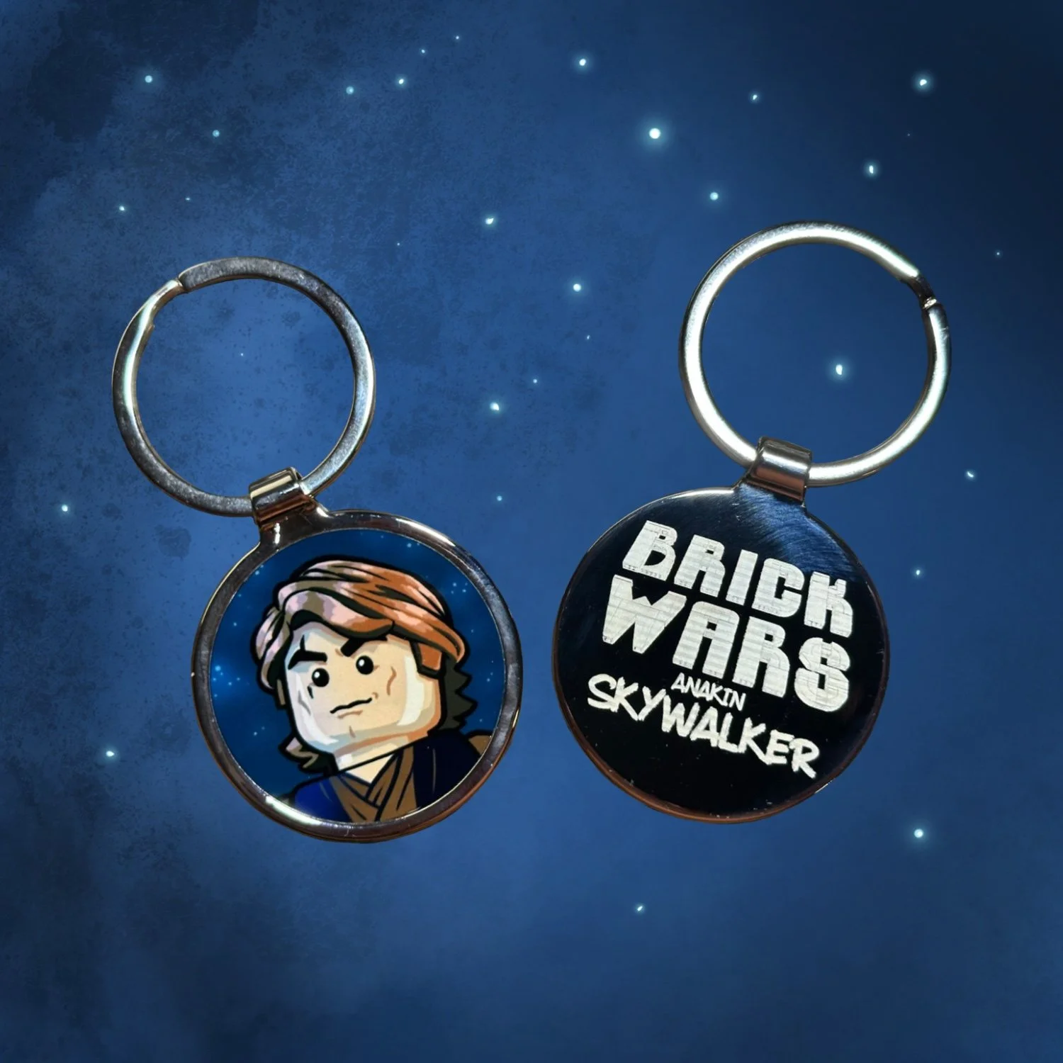 Anakin Skywalker Profile Brickwars Metal Keychain — Overland Swag